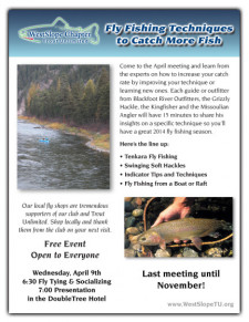 Westslope Chapter Trout Unlimited April Meeting